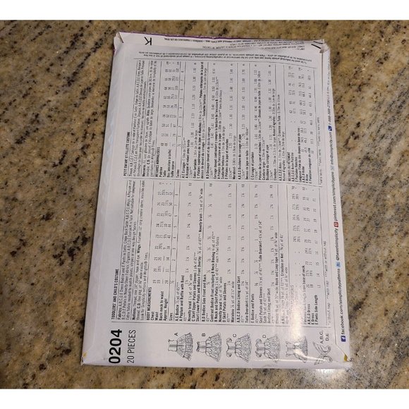 Simplicity Disney Fairy Costume Pattern 0204 Girls' Sizes 4 6 8 Butterfly Wings - Picture 5 of 10